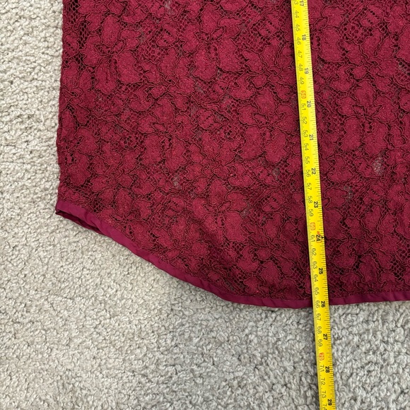 Aritzia Wilfred Dark Red Sheer Lace Tank Top - Picture 10 of 10